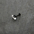 16G 5/16 White Howlite Black Claw Obelisk Labret Monroe Tragus