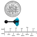 16G 1/4 Blue Turquoise Black Claw Obelisk Cartilage Earring