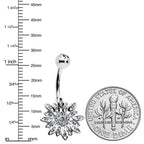 Clear Gem Rococo Starry Flower Baroque Belly Ring