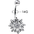 Clear Gem Rococo Starry Flower Baroque Belly Ring