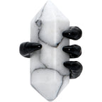 16G 1/4 White Howlite Black Claw Obelisk Cartilage Earring