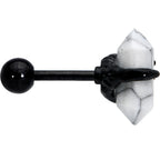 16G 1/4 White Howlite Black Claw Obelisk Cartilage Earring