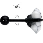 16G 1/4 White Howlite Black Claw Obelisk Cartilage Earring