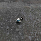 16G 5/16 Blue Gem Stylish Snowflake Labret Monroe Tragus
