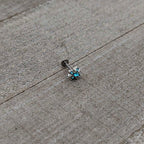 16G 5/16 Blue Gem Stylish Snowflake Labret Monroe Tragus