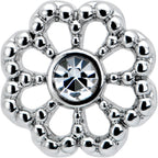 20G 7mm Clear Gem Epic Fabulous Flower L Shape Nose Ring