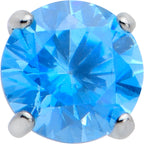 16G 5/16 Blue CZ ASTM F-136 Implant Grade Titanium Threadless Heart End Labret