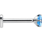 16G 5/16 Blue CZ ASTM F-136 Implant Grade Titanium Threadless Heart End Labret