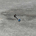 16G 5/16 Blue CZ ASTM F-136 Implant Grade Titanium Threadless Heart End Labret