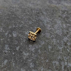 16G 5/16 Blue Gem Gold Tone Lacy Rhombus Labret Monroe Tragus