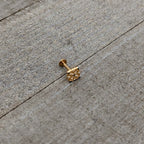16G 5/16 Blue Gem Gold Tone Lacy Rhombus Labret Monroe Tragus