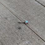 16G 5/16 White Synthetic Opal Style Flower Curved Eyebrow Ring