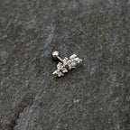 16G 1/4 Clear CZ Gem Flower And Vine Cartilage Tragus Earring