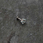 16G 5/16 Clear Blue Gem Opulent Flower Labret Monroe Tragus