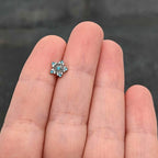 16G 5/16 Clear Blue Gem Opulent Flower Labret Monroe Tragus