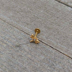 16G 5/16 Clear Gem Gold Hue Flying Dragonfly Labret Monroe Tragus