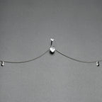 Clear Gem Double Heart Double Mount Belly Ring Belly Chain