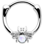 16G 5/16 White Faux Opal Ultra Fly Cartilage Clicker