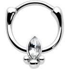 16G 5/16 Clear Gem Deco Oval Cartilage Clicker