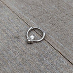 16G 5/16 Clear Gem Deco Oval Cartilage Clicker