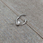 16G 5/16 Clear Gem Deco Oval Cartilage Clicker