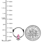 16G 5/16 Pink Gem Deco Oval Cartilage Clicker