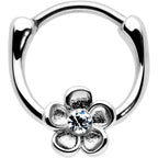 16G 5/16 Clear Gem Sweetheart Flower Cartilage Clicker
