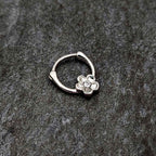16G 5/16 Clear Gem Sweetheart Flower Cartilage Clicker