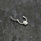 16G 5/16 White Faux Opal Sweetheart Flower Cartilage Clicker