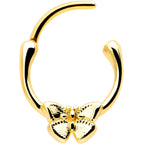 16G 5/16 Gold Tone Simple Textured Butterfly Cartilage Clicker