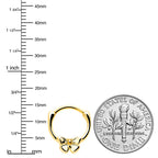 16G 5/16 Gold Tone Simple Textured Butterfly Cartilage Clicker