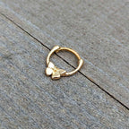 16G 5/16 Gold Tone Simple Textured Butterfly Cartilage Clicker