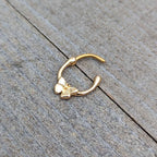 16G 5/16 Gold Tone Simple Textured Butterfly Cartilage Clicker