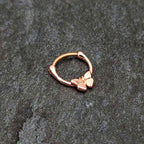 16G 5/16 Rose Gold Tone Simple Textured Butterfly Cartilage Clicker