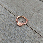 16G 5/16 Rose Gold Tone Simple Textured Butterfly Cartilage Clicker