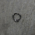 16G 3/8 Black Textured Simple Butterfly Cartilage Clicker