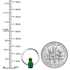 16G 3/8 Poison Green Bottle Glow in the Dark Hinged Segment Ring