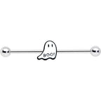 14G Halloween White Ghost Glow in the Dark Industrial Barbell 38mm