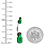 Halloween Green Poison Bottle Glow in the Dark Double Mount Belly Ring