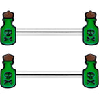 14G 9/16 Poison Green Bottle Glow in Dark Barbell Nipple Ring Set