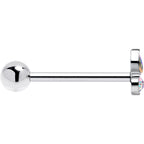 Aurora Gem Fleur de Lis Butterfly Barbell Tongue Ring