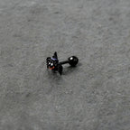 16G 1/4 Black Halloween Witchy Smiling Spider Cartilage Earring