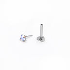 16G 5/16 Aurora CZ Gem ASTM F-136 Implant Grade Titanium Heart End Labret Tragus
