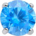 16G 5/16 Blue CZ Gem ASTM F-136 Implant Grade Titanium Hex End Labret Tragus