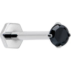 16G 5/16 Black CZ Gem ASTM F-136 Implant Grade Titanium Hex End Labret Tragus