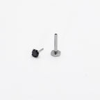 16G 5/16 Black CZ Gem ASTM F-136 Implant Grade Titanium Hex End Labret Tragus