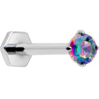 16G 5/16 Vitrail CZ Gem ASTM F-136 Implant Grade Titanium Hex End Labret Tragus