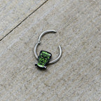 16G 3/8 Frankenstein Head Green Glow in Dark Hinged Segment Ring