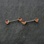 14G 9/16 Autumn Acorn Face Brown Fall Barbell Nipple Ring Set