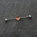 14G Autumn Acorn Face Brown Fall Industrial Barbell 38mm